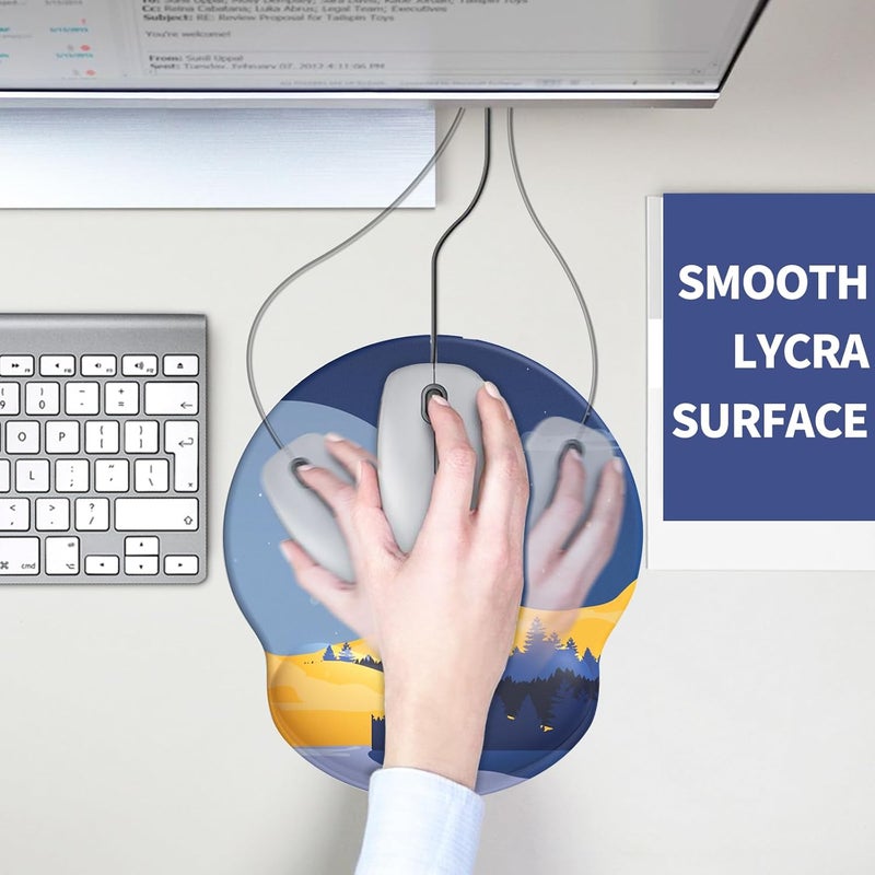 eulps Mouse Pad with Wrist Rest, Comfortable Computer Mousepad with Gel Wrist Support Smooth Surface and Non-Slip PU Base for Pain Relief, Laptop, Office & Home (Moon Night) - Image 5